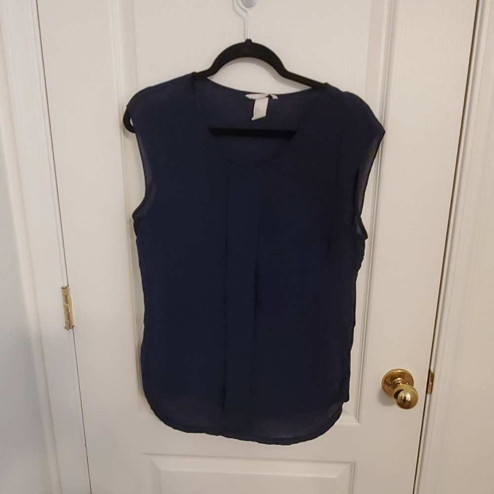 Blue short sleeve blouse